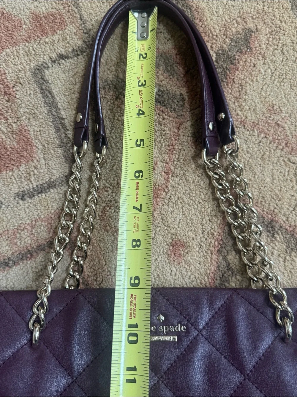 kate spade Quilted burgundy Leather Chain-Handle Shoulder Bag
